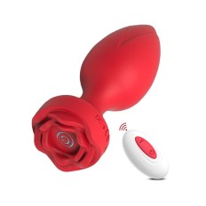 Rose Vibrator Anal Sex Toy for Women Wireless Remotel Butt Plug 10 Modes Vibrating Prostate Massager Silicone