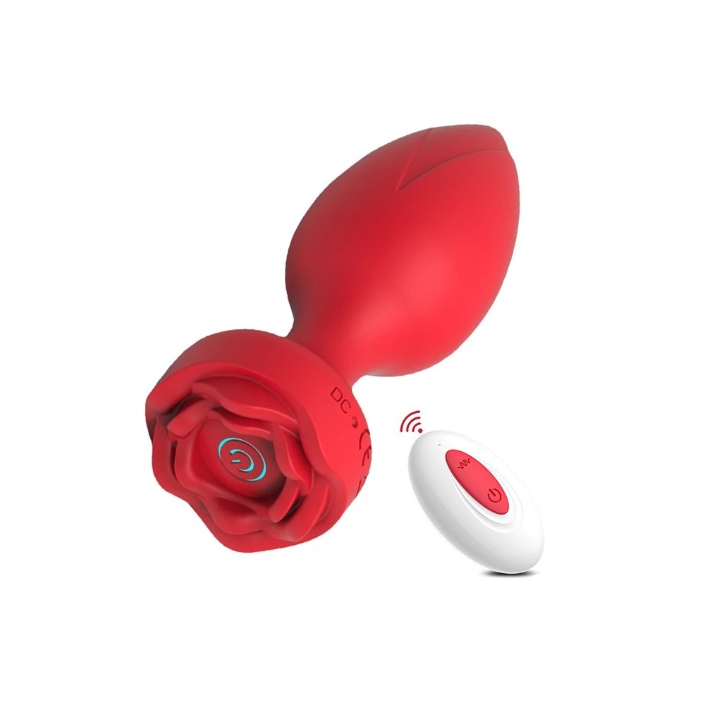 Rose Vibrator Anal Sex Toy for Women Wireless Remotel Butt Plug 10 Modes Vibrating Prostate Massager Silicone