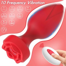 Rose Vibrator Anal Sex Toy for Women Wireless Remotel Butt Plug 10 Modes Vibrating Prostate Massager Silicone