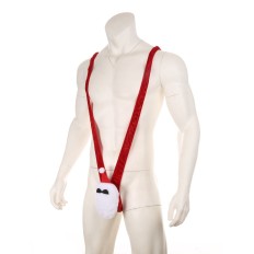 Men's Sexy Bodysuit Christmas Cosplay V-shaped G-string Mankini Fetish