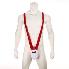 Men's Sexy Bodysuit Christmas Cosplay V-shaped G-string Mankini Fetish