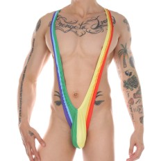 Men's Sexy Bodysuit Christmas Cosplay V-shaped G-string Mankini Fetish