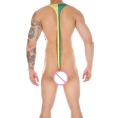 Men's Sexy Bodysuit Christmas Cosplay V-shaped G-string Mankini Fetish