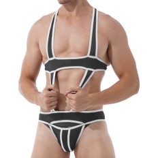 Men's Sexy Bodysuit Exotic Teddies Jockstrap Bodywear Underwear Wrestl