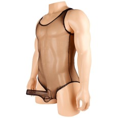 Sexy Men Erotic Sheer Bodysuit ultra-thin Transparent sissy Body Stock