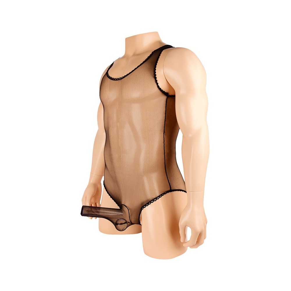 Sexy Men Erotic Sheer Bodysuit ultra-thin Transparent sissy Body Stock