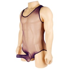 Sexy Men Erotic Sheer Bodysuit ultra-thin Transparent sissy Body Stock