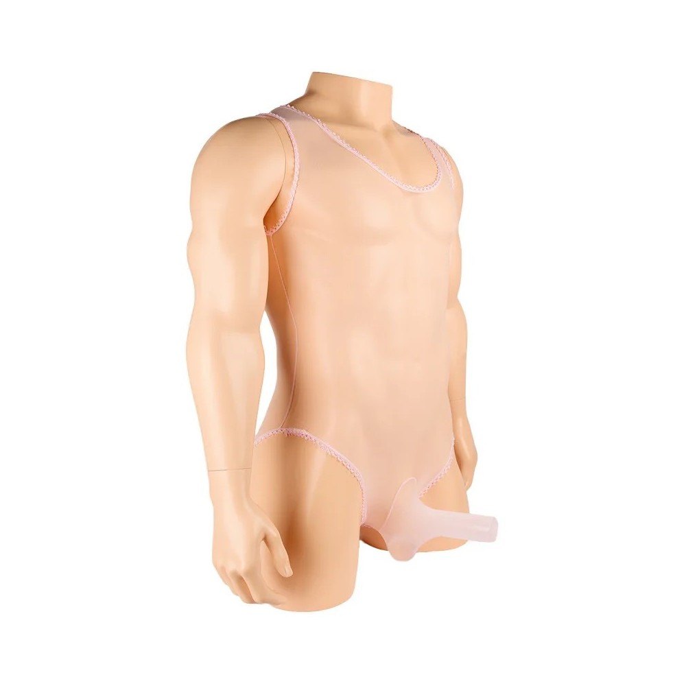 Sexy Men Erotic Sheer Bodysuit ultra-thin Transparent sissy Body Stock