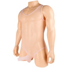 Sexy Men Erotic Sheer Bodysuit ultra-thin Transparent sissy Body Stock