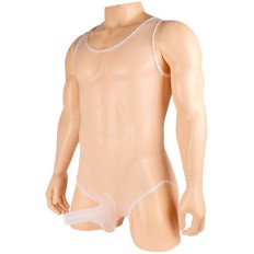 Sexy Men Erotic Sheer Bodysuit ultra-thin Transparent sissy Body Stock