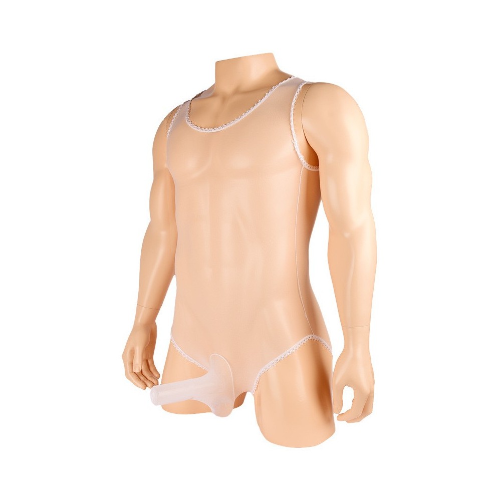 Sexy Men Erotic Sheer Bodysuit ultra-thin Transparent sissy Body Stock