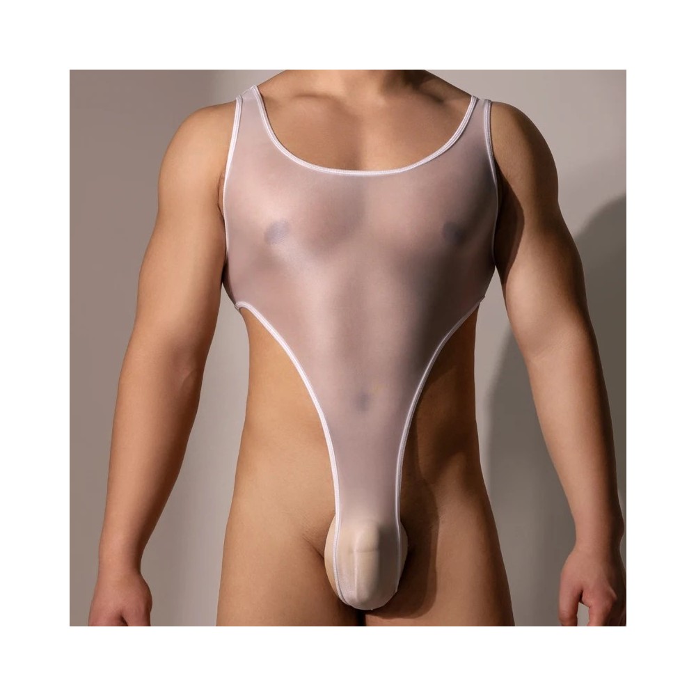 Men's Silky smoothness Sexy Lingerie See Through Swimsuit Male Sleevel