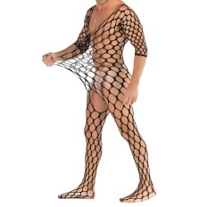 Men Sexy Tight Pantyhose See Through Body Stockings Bodysuit Underwear Jumpsuit Open Crotch Fishnet Bodystocking Gay Nightwear