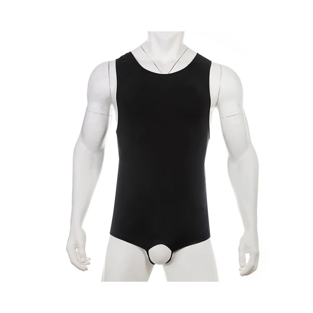 Men's Crotchless Bodysuit Open Butt Underwear Sexy Hollow Out Exotic Lingerie Backless Jumpsuit Fetish Costumes Underpants