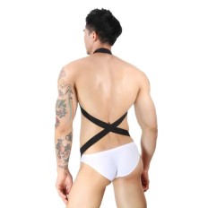 Mens Body Harness Sexy Halter Elastic Bondage Straps Male Hollow Erotic Lingerie Chest Harness Fetish Costume Gay Nightclub