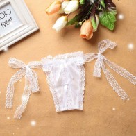 Women's Sexy Lace Lace-up Thongs,Adjustable Size,3PCS