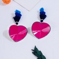 Sexy Sequin Paste Blue Tassel Heart Shape Chain Decorate Breast Bra Nipple Adhesive Erotic Lingerie Cover Sticks