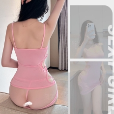 Revealing Buttocks Sexy Lingerie Short Skirt Tight Fitting Bodysuit Pajamas