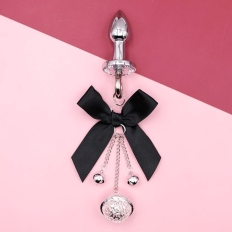 Bow-Knot Bells Anal Plug 304 Stainless Steel Sexy Rabbit Role-Playing Suitable For Couples Flirting Tease