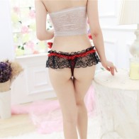 Women's Sexy Thong Lace Panties Underwear One-Size Sexy Lingerie 3 Pcs