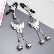 Metal Butterfly Woman Sexy Bell Hanging Nipple Clip Breast Adult Fetish Flirting Couple Sex Toy