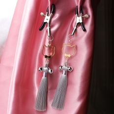 A Pair Tassel Cat's Face Breast Clips Nipple Clamps Sex Games Toys for Adult Fetish Flirting Teasing Erotic Toys Couple bdsm Toy