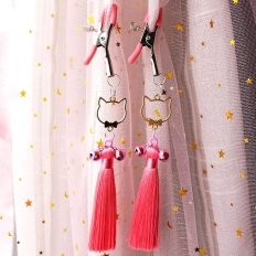 A Pair Tassel Cat's Face Breast Clips Nipple Clamps Sex Games Toys for Adult Fetish Flirting Teasing Erotic Toys Couple bdsm Toy