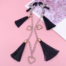 Tassels Sex Toys Metal Heart Women Fetish Role Play Couple Erotic Games Accessories Nipple Clamps Restraints Adult Products