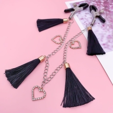 Tassels Sex Toys Metal Heart Women Fetish Role Play Couple Erotic Games Accessories Nipple Clamps Restraints Adult Products