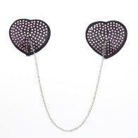 1 Pair Sexy Heart Shape Chain Rhinestone Nipple Cover Women Reusable Breast Wear Silicone Nipple Pasties Stickers Bra Pads