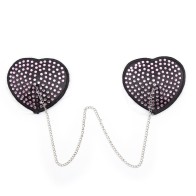 1 Pair Sexy Heart Shape Chain Rhinestone Nipple Cover Women Reusable Breast Wear Silicone Nipple Pasties Stickers Bra Pads