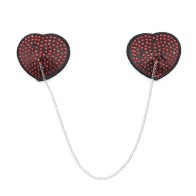 1 Pair Sexy Heart Shape Chain Rhinestone Nipple Cover Women Reusable Breast Wear Silicone Nipple Pasties Stickers Bra Pads