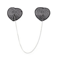 1 Pair Sexy Heart Shape Chain Rhinestone Nipple Cover Women Reusable Breast Wear Silicone Nipple Pasties Stickers Bra Pads