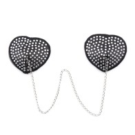 1 Pair Sexy Heart Shape Chain Rhinestone Nipple Cover Women Reusable Breast Wear Silicone Nipple Pasties Stickers Bra Pads