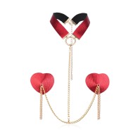 Metal Chain Linked Nipple Cover With Choker Nipple Pasties Reusable Women Bondage Collar Body Sex Games Toys