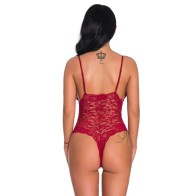 Women Snap Crotch Lingerie Sexy Lace Bodysuit Deep V Teddy One Piece Lace Babydoll