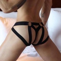 Men's Sexy G String Thongs Erotic Bondage Jockstrap Underwear Bulge Pouch Strap Lingerie Hollow Out O Ring Underpants Hombre