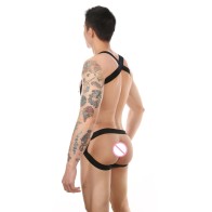 Men Sexy Underwear Bodysuit Strap Thong Elastic Bondage Jockstrap Harness Halter Neck One-Piece Costume